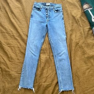 Agolde high rise slim distressed jeans